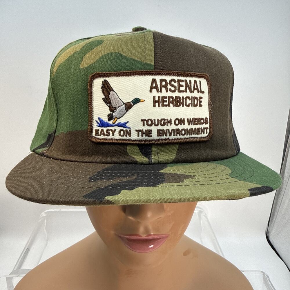 New Old Stock Arsenal Herbicide Camo SnapBack Trucker Hat Duck Patch